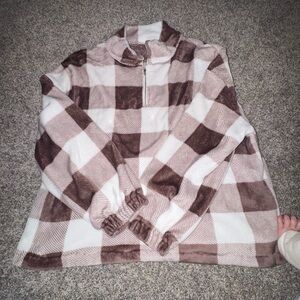 Plaid Quarter-Zip Pullover